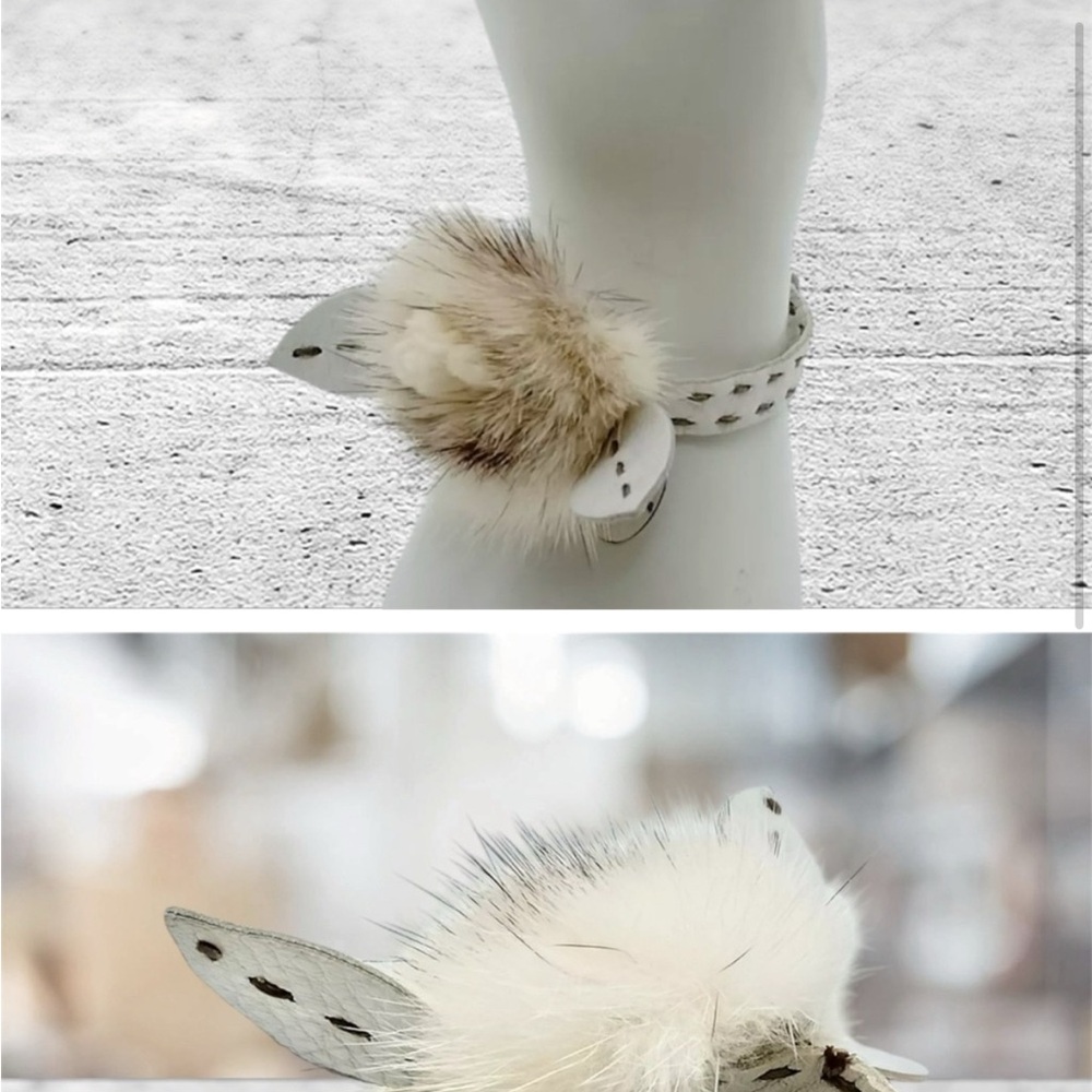 Fendi EUC Fur & Leather Bracelet